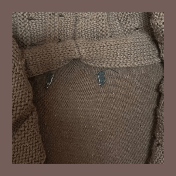 Unbranded Knit Cardigan | Brown Ruffle Detail | Size L | Vintage - Picture 5 of 5